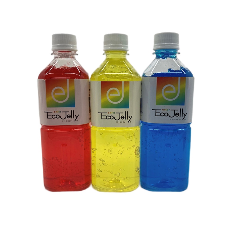 カラーエコゼリー 490ml ペットボトル 赤・黄・青 24本（各色8本） 1箱