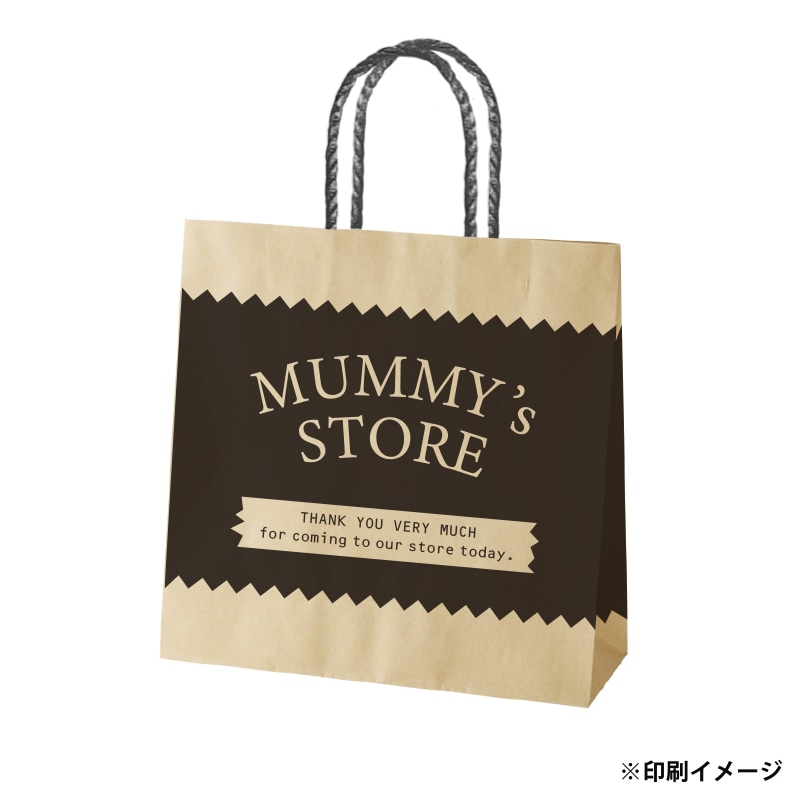 【オリジナル印刷】スムースB3才 未晒120g(茶) ベタ印刷あり1色印刷 1000枚 オプション PP紐カラー替え 1000枚