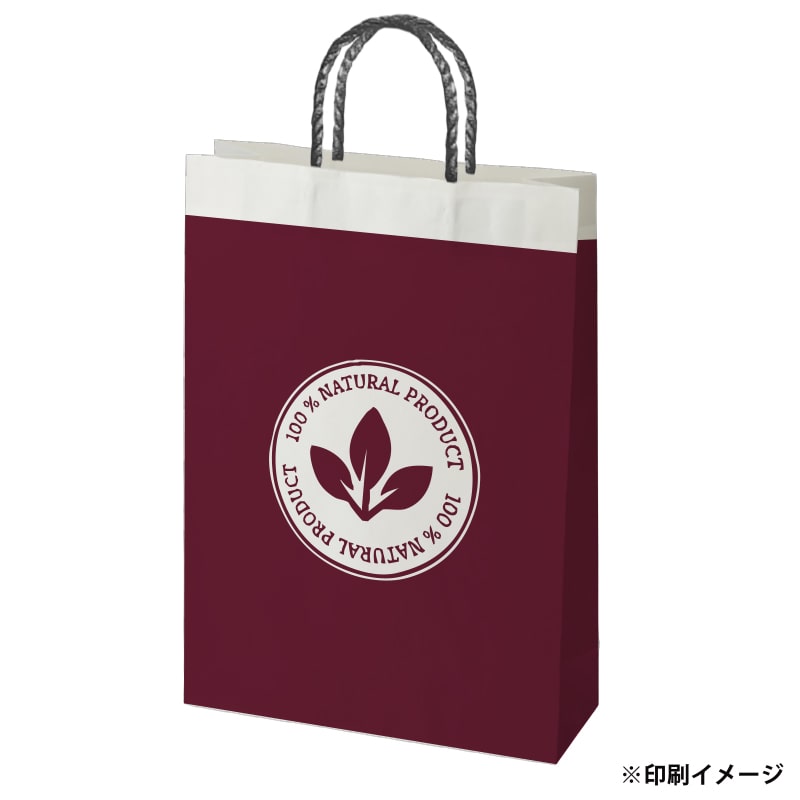 【オリジナル印刷】スムースB2才　片艶・晒120G ベタ印刷あり1色印刷　3000枚 オプション　PP紐カラー替え 3000枚