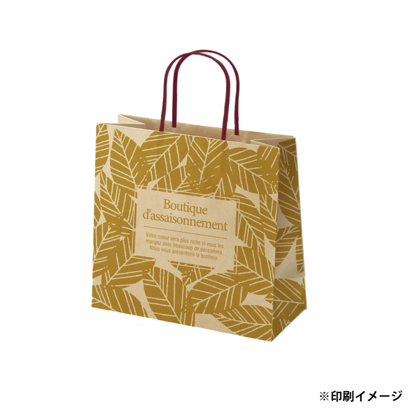 【オリジナル印刷】スムースB26-16 未晒120g(茶) ベタ印刷あり1色印刷 3000枚 オプション アクリル紐芯入カラー替え 3000枚