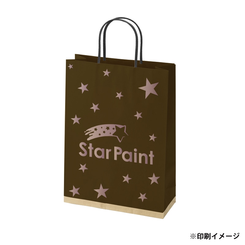 【オリジナル印刷】スムースBS-100 未晒120g(茶) ベタ印刷あり2色印刷 1000枚 オプション アクリル紐芯入カラー ニス 1000枚