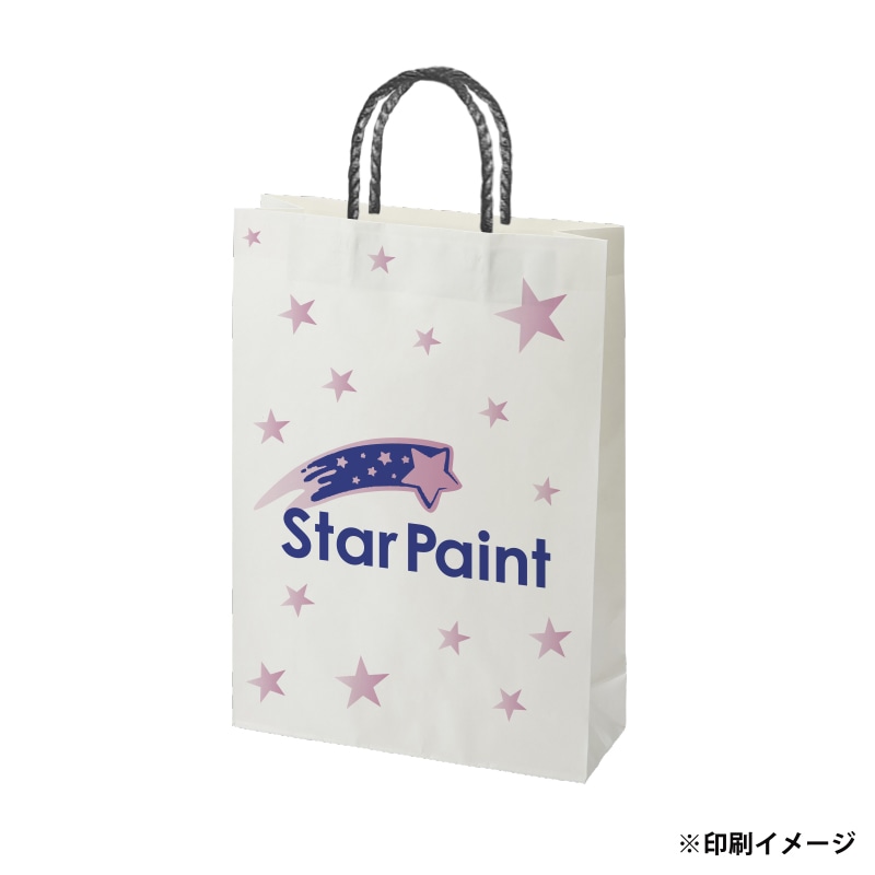 【オリジナル印刷】スムースBS-100 片艶・晒120G ベタ印刷なし2色印刷 3000枚 オプション PP紐カラー ニス 3000枚