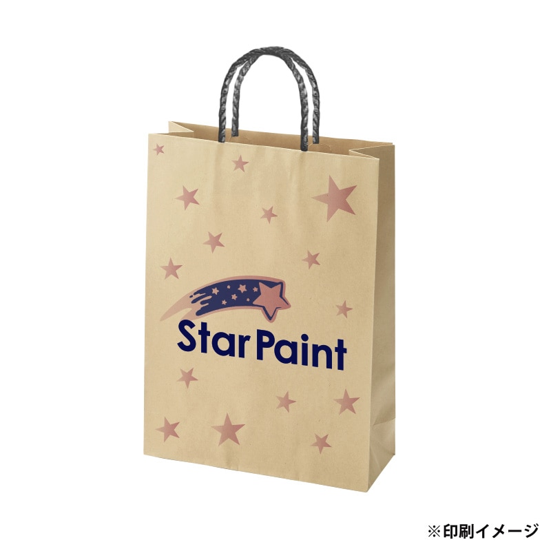 【オリジナル印刷】スムースBS-100 未晒120g(茶) ベタ印刷なし2色印刷 3000枚 オプション PP紐カラー ニス 3000枚
