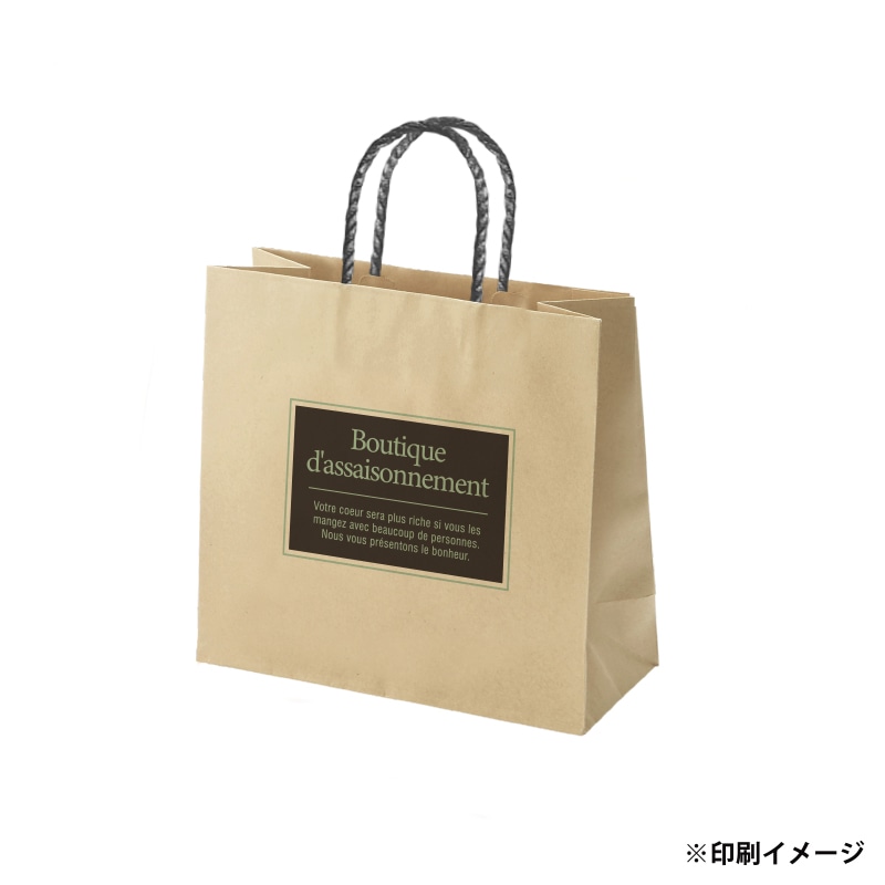 【オリジナル印刷】スムースB26-16 未晒120g(茶) ベタ印刷なし2色印刷 3000枚 オプション PP紐カラー替え 3000枚