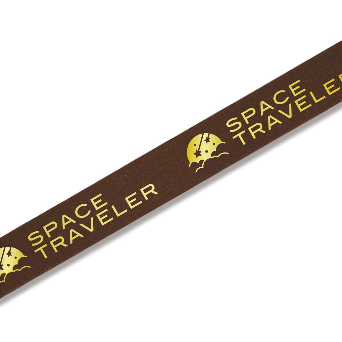 【オリジナル印刷】名入れリボン印刷 1色箔押し印刷 34巻 シルキーサテン 24mm 34巻