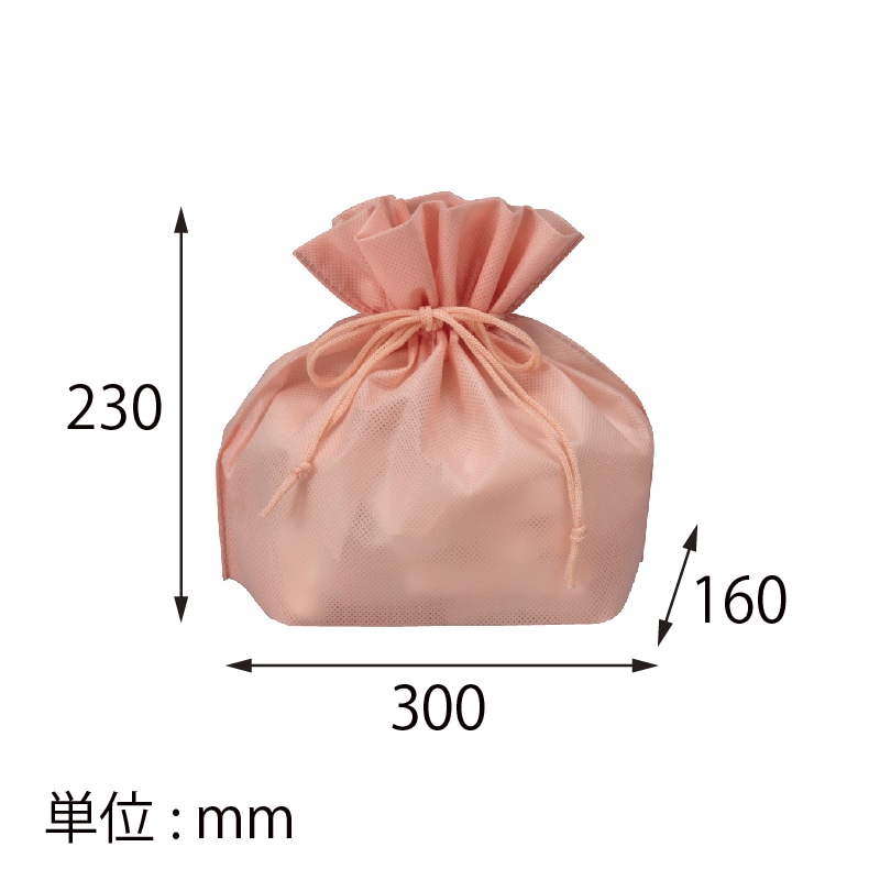 オリジナル印刷】不織布片面1色印刷 パッケージ用巾着 全4色