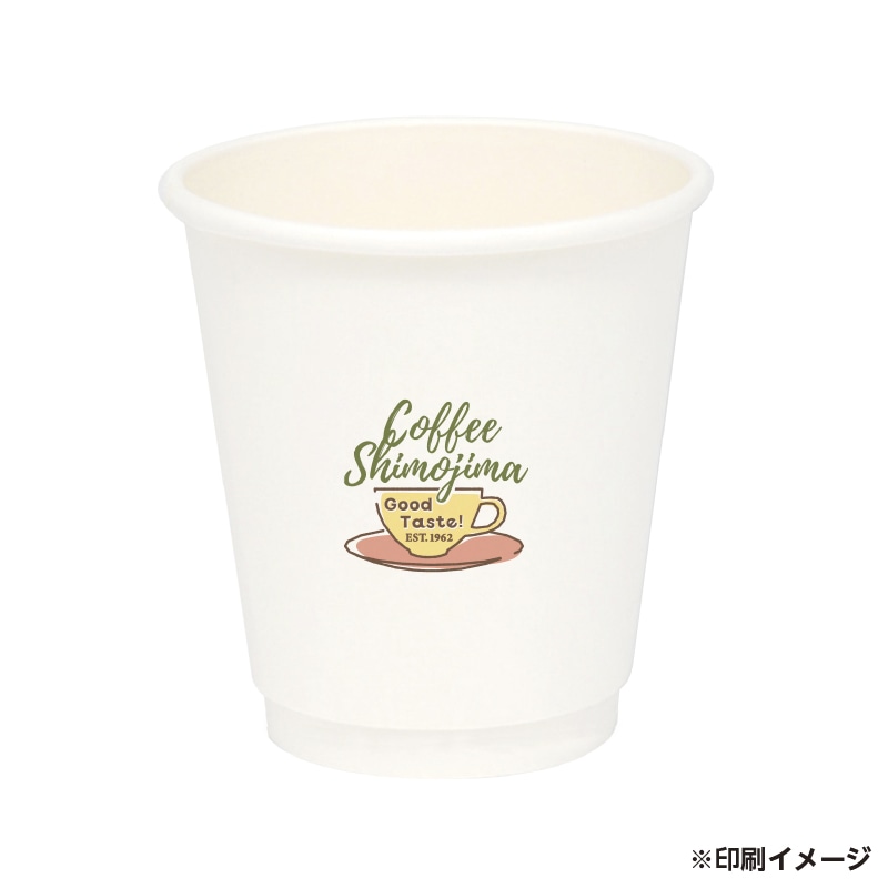 【オリジナル印刷】二重断熱カップ 10オンス 360ml ホワイト フルカラー印刷 3000個