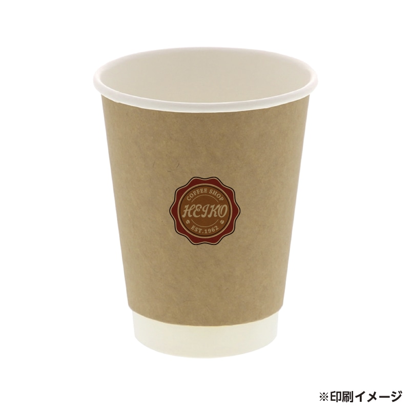 【オリジナル印刷】二重断熱カップ 12オンス 410ml 未晒 フルカラー印刷 3000個