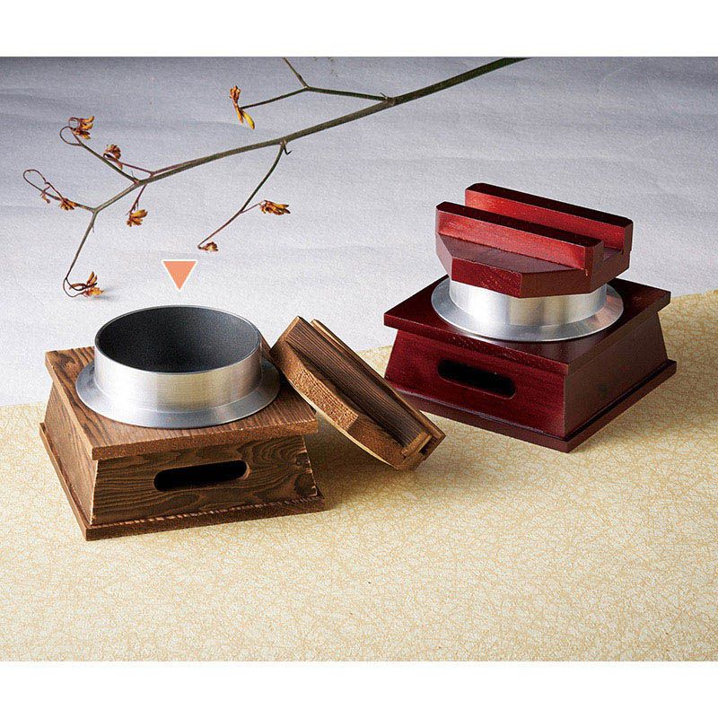 マイン 釜めしセット 木製蓋・釜台付 大 焼杉 M10-219 1セット(ご注文単位1セット)【直送品】