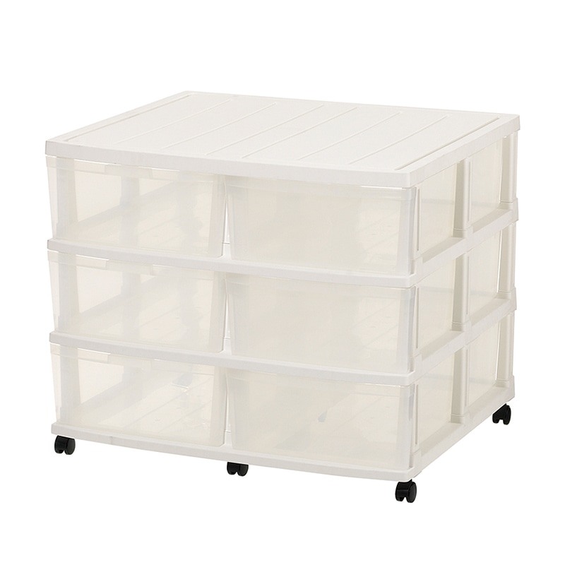 JEJアステージ チェスト エミング ロングストッカー 6引出し ホワイト