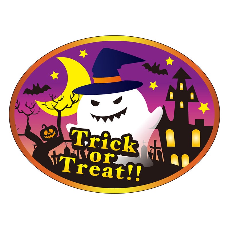 カミイソ産商 エースラベル トリックオアトリート! C-0499 300枚/袋(ご注文単位1袋)【直送品】