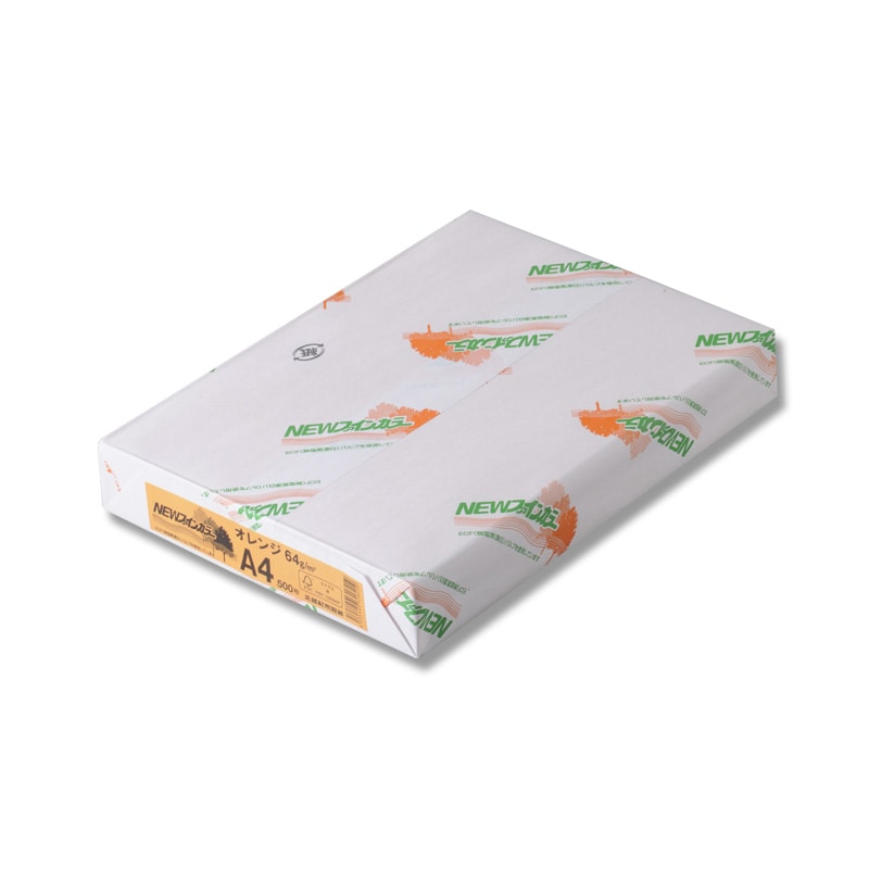 コピー用紙 NEWファインカラー(国産) A4 オレンジ 500枚/冊