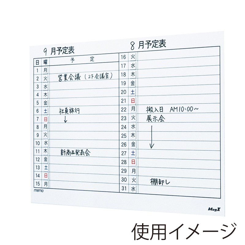 マグエックス マグネットスケジュールボードシート 月間予定表 MSVP