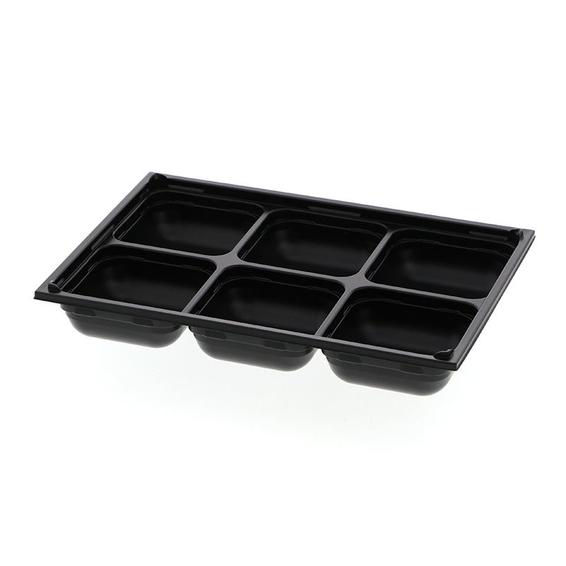 アクタ 弁当容器 ワン折重(ソコ) 90×60 J-4 黒 25枚/袋