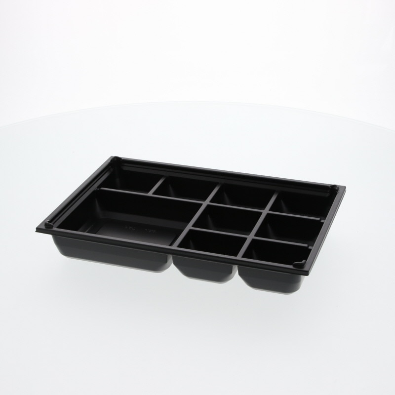 アクタ 弁当容器 ワン折重(ソコ) 90×60 J-4 黒 25枚/袋