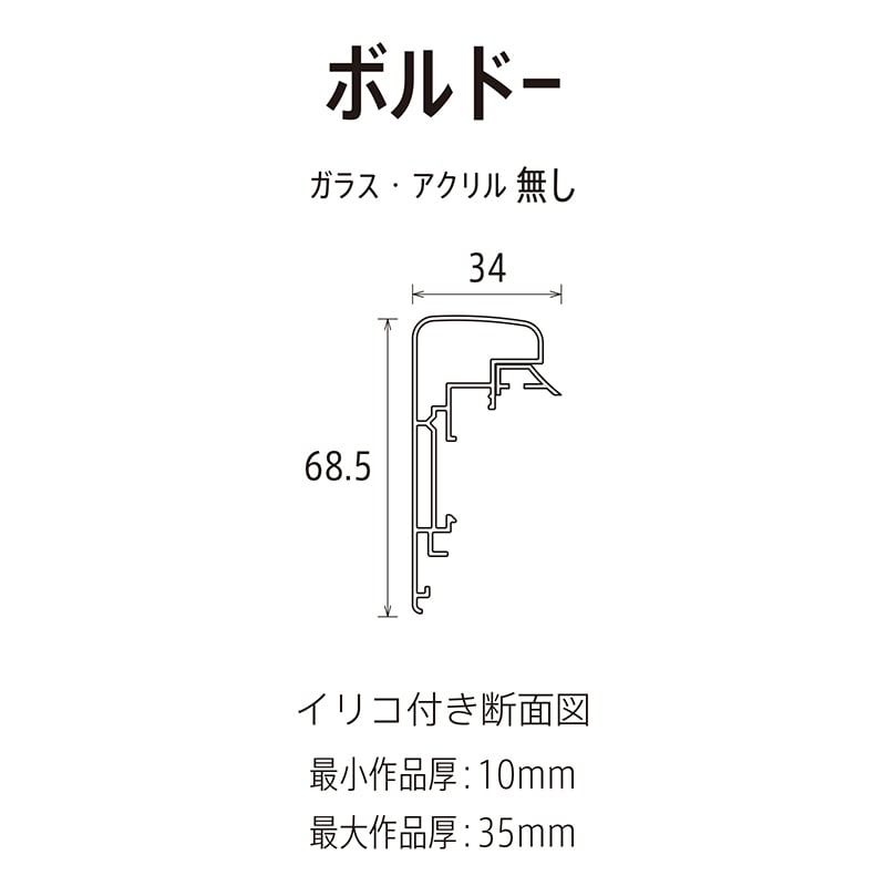 アルナ コレクションケース・仮縁　ボルドー　イリコ付 P-30　909×652mm ビターフレーム 1個（ご注文単位1個）【直送品】