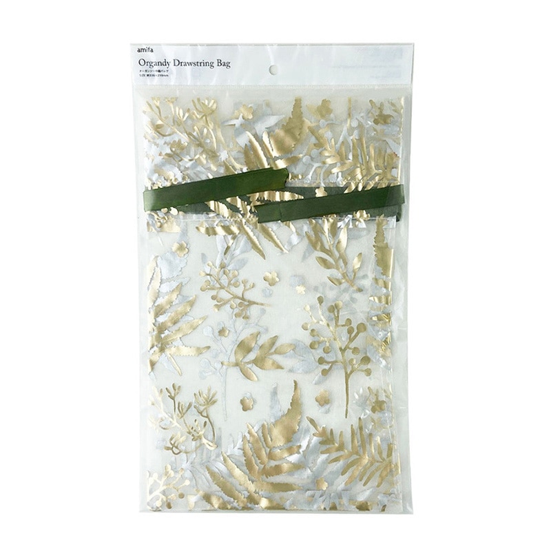 アミファ オーガンジー巾着バッグ M ボタニカル 1個(ご注文単位180個)【直送品】