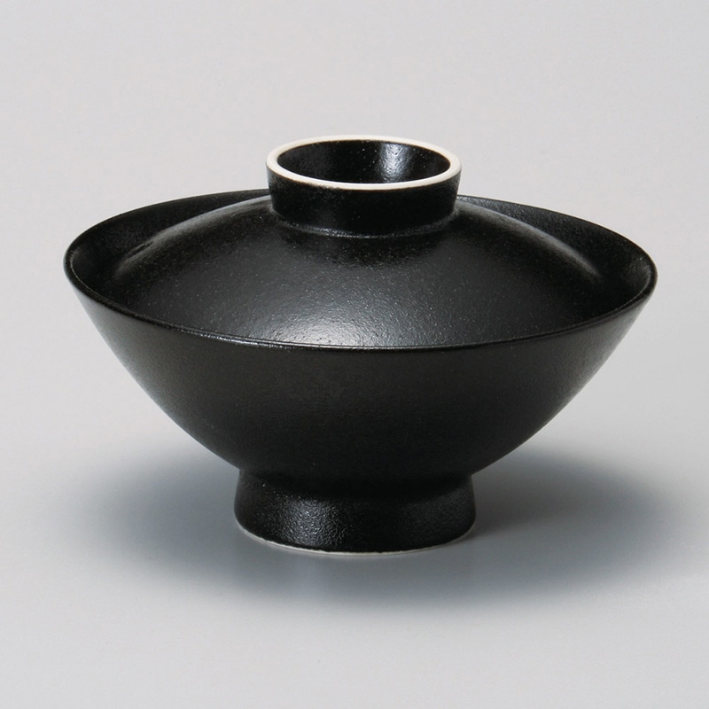 山万 40107-430 瀬戸黒大茶 蓋付 1個（ご注文単位1個）【直送品】 包装