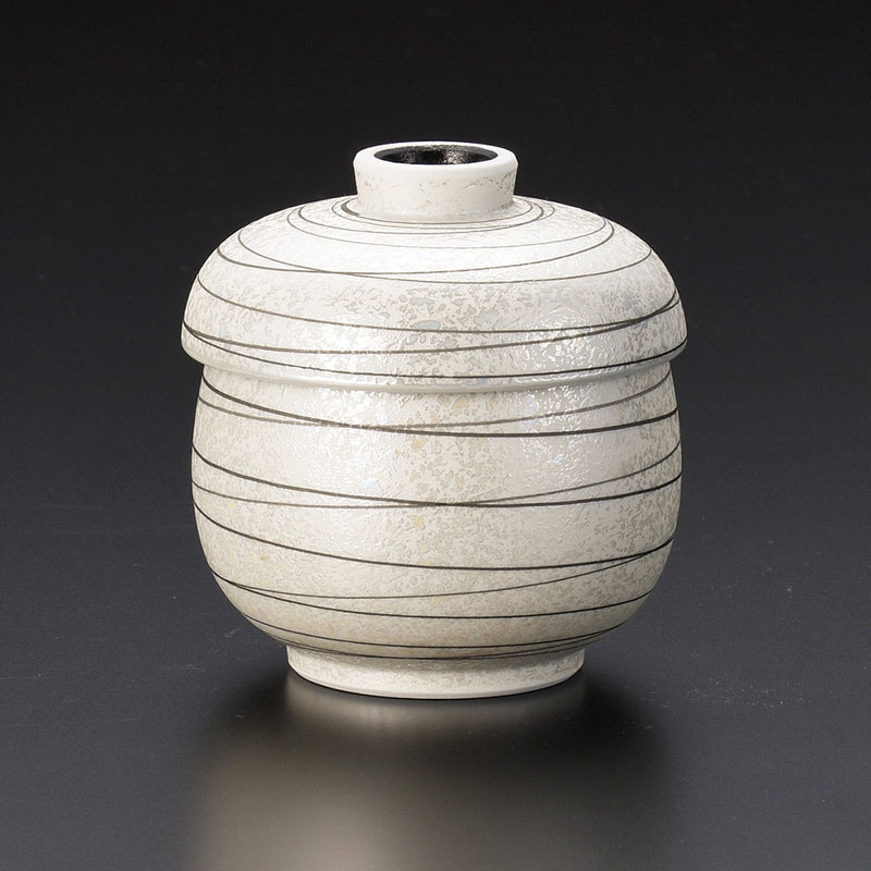 山万 46702-710 BKパール乱線むし碗 有田焼 1個(ご注文単位1個)【直送品】