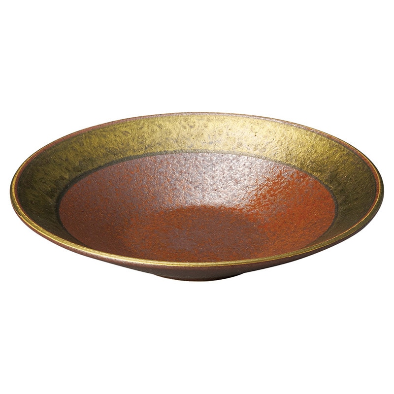 山万 56415-450 備前黒金溶彩6寸深皿 1個(ご注文単位1個)【直送品】