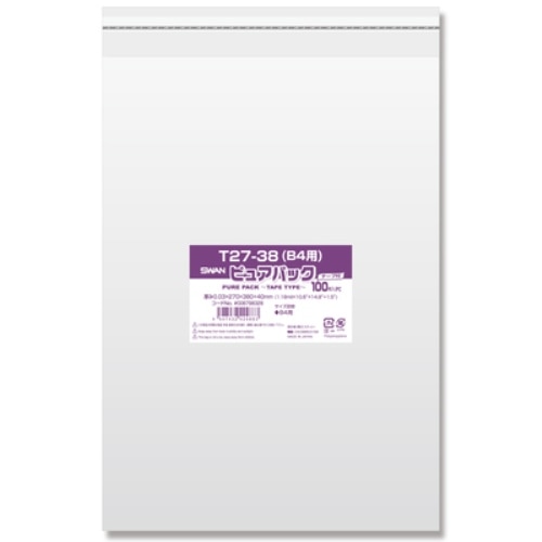 SWAN OPP袋 ピュアパック T14-20(B6用) (テープ付き) 100枚/袋