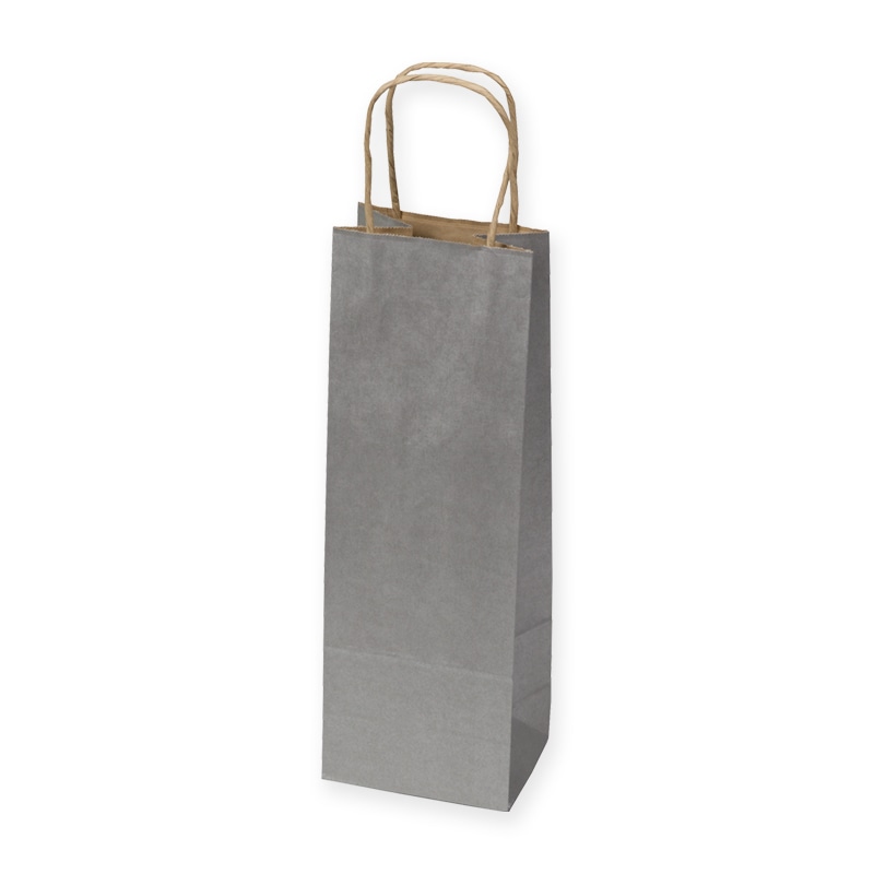 ヤマニパッケージ 紙紐ワインバッグ  K-1466-2　銀 200枚/箱（ご注文単位1箱）【直送品】