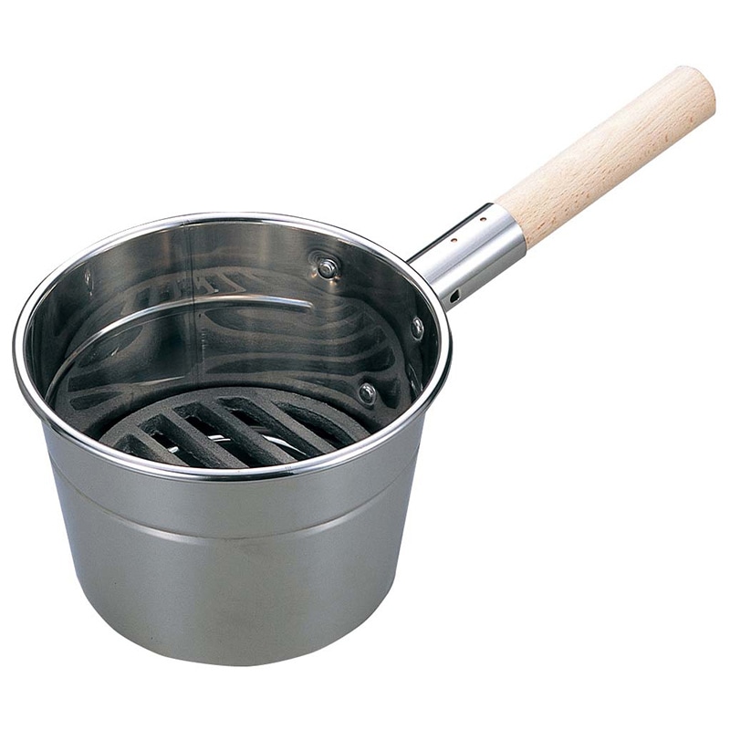 鉄鋳物目皿付 ジャンボ火起し(木柄差込式)大(φ215) 鉄鋳物目皿付 ジャンボ火起し(木柄差込式)大(φ215)