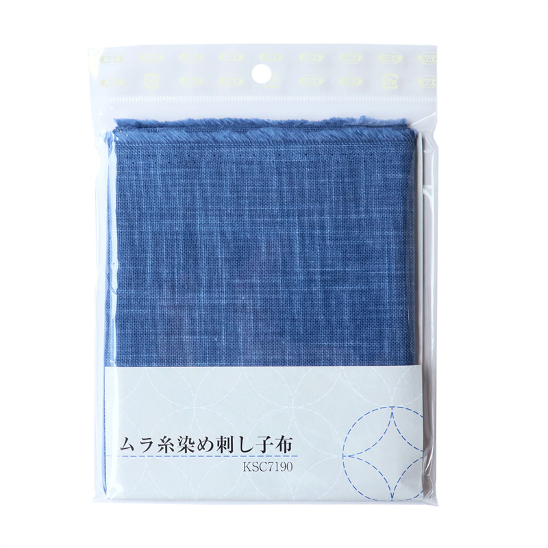 日本紐釦貿易 ムラ染刺し子布 青藍50×56cm KSC7190-3 （ご注文単位1