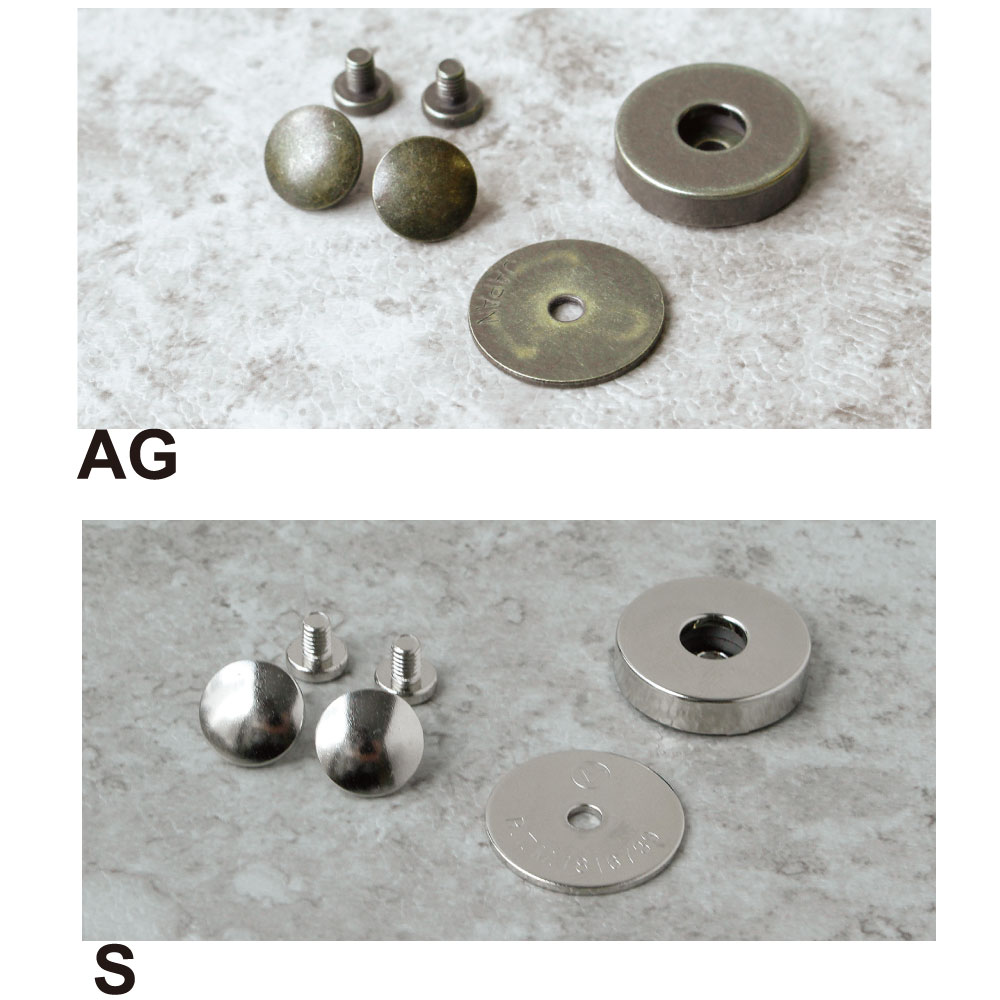 日本紐釦貿易 ネジ式マグネットボタン 3mmxφ14mm 1組入り M74-S