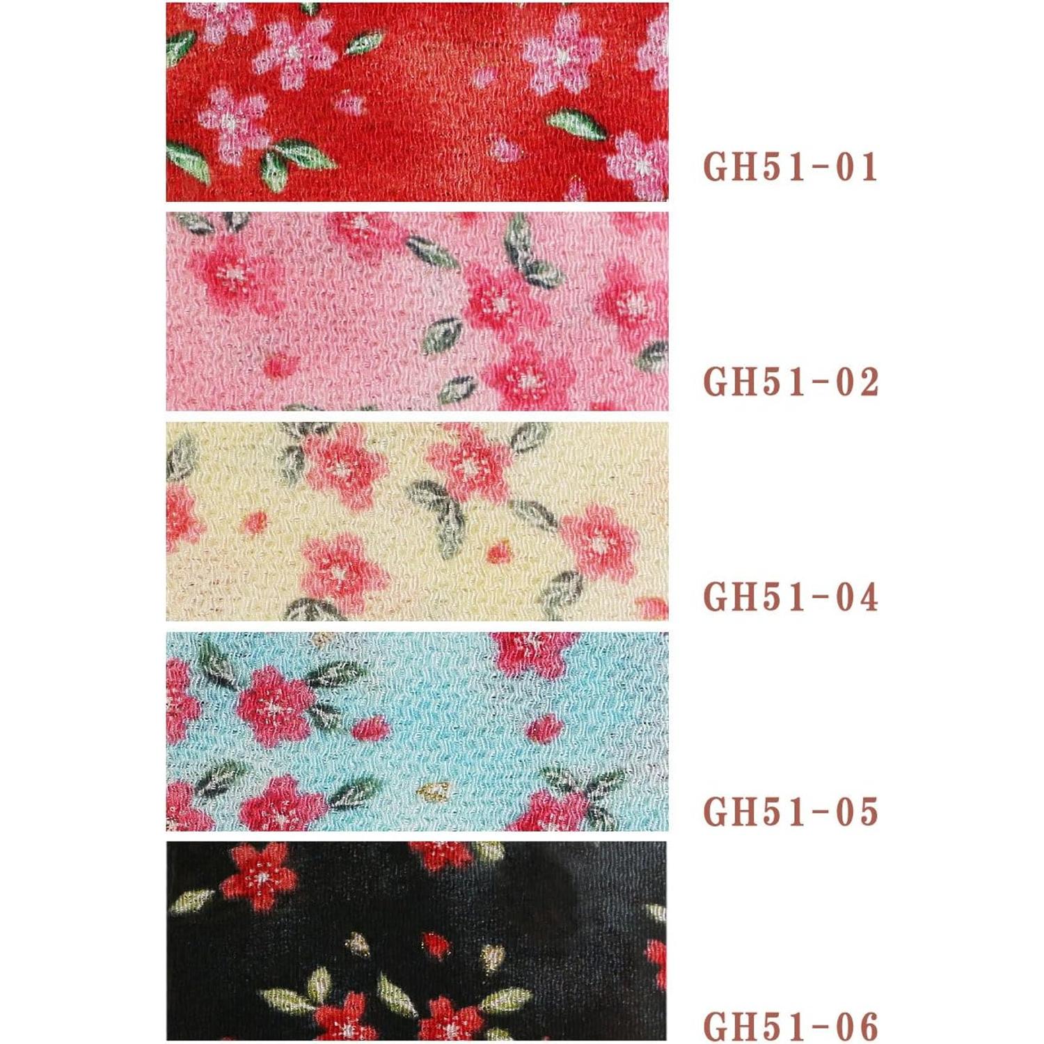 日本紐釦貿易 ちりめんカット 金彩 約23×33cm 桜柄 桃色 GH47-02