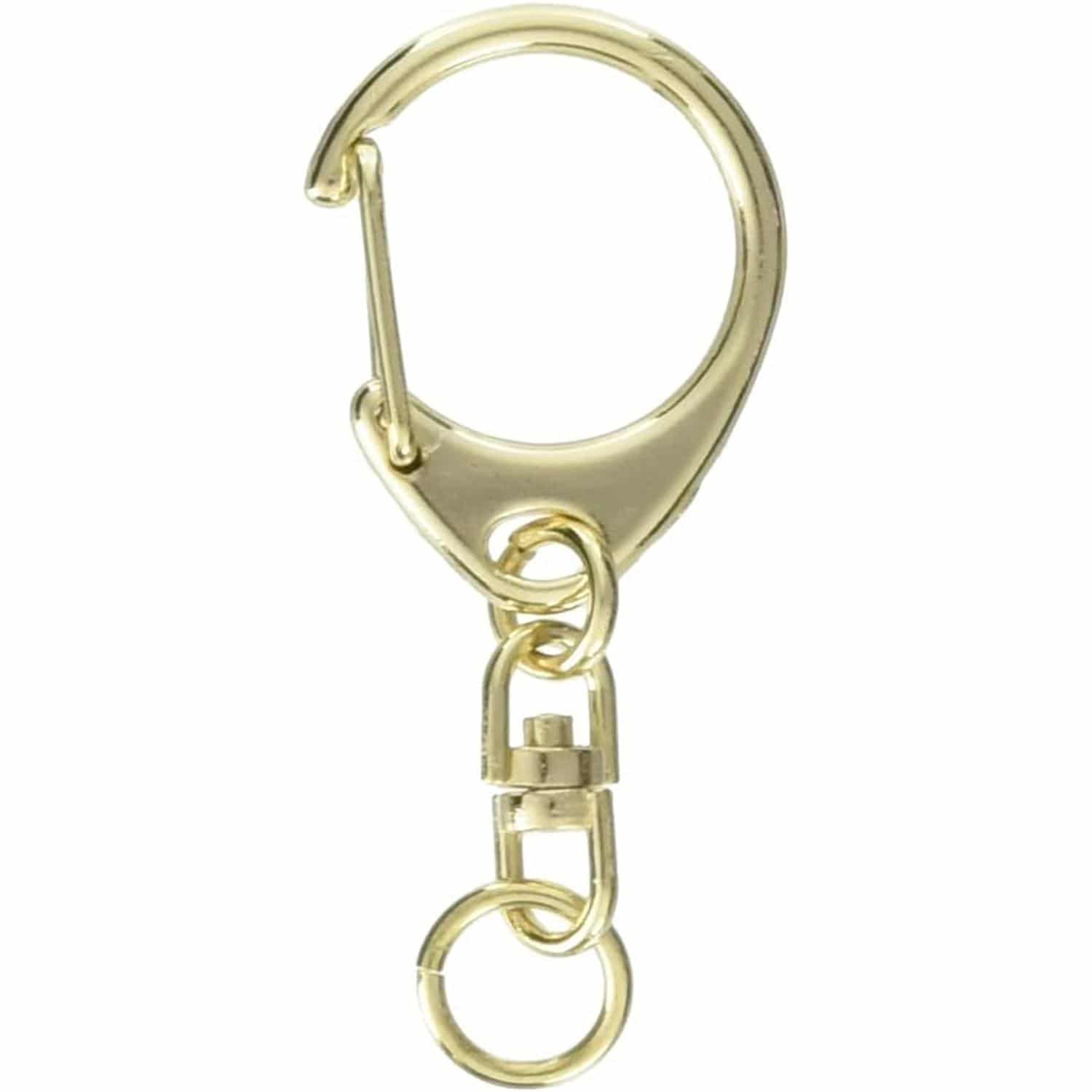 日本紐釦貿易 回転カン付きワンタッチキーホルダー金具 10個入り