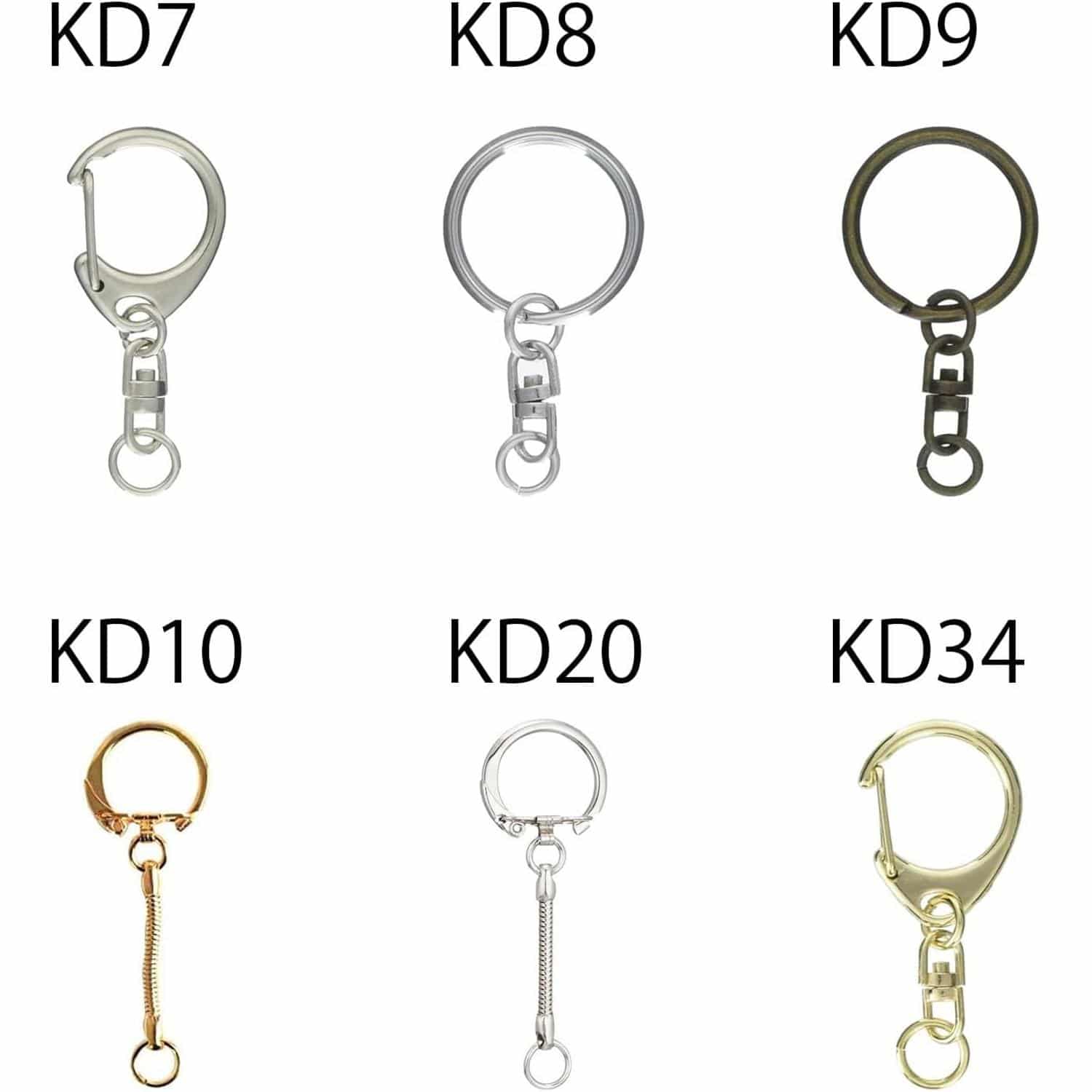 日本紐釦貿易 回転カン付きワンタッチキーホルダー金具 10個入り