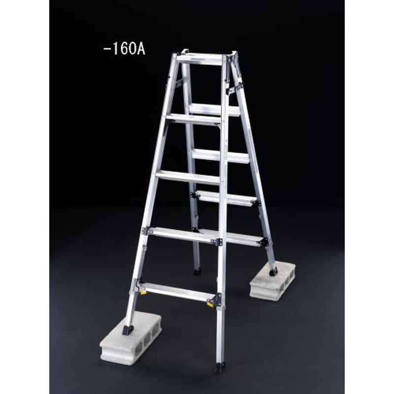 エスコ EA903AD-190A 1.87mはしご兼用脚立(ワイドステップ/伸縮脚) 1個(ご注文単位1個)【直送品】