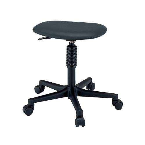 サカエ 作業台用ワークチェアー キャスター付 背もたれ無し ブラック S1C-BKN 1台(ご注文単位1台)【直送品】