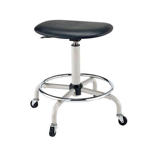 サカエ 高位置作業用ワークチェアー キャスター付 背もたれ無し ブラック S3C-BKN 1台(ご注文単位1台)【直送品】