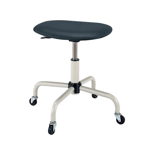 サカエ 作業台用ワークチェアー キャスター付 背もたれ無し ブラック S4C-BKN 1台(ご注文単位1台)【直送品】