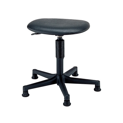 サカエ 作業台用ワークチェアー 固定式 背もたれ無し ブラック S1P-BKN 1台(ご注文単位1台)【直送品】