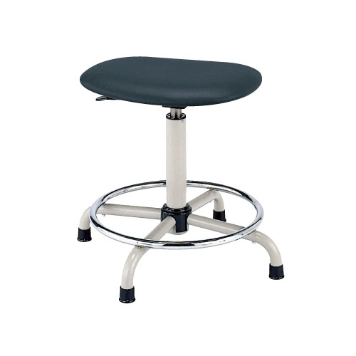 サカエ 作業台用ワークチェアー 固定式 背もたれ無し ブラック S3P-BKN 1台(ご注文単位1台)【直送品】