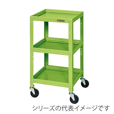 サカエ ニューCSツールワゴン 3段 ゴム車 グリーン CSLA-3873 1台（ご