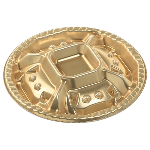 エフピコ オードブル容器 シェルトプラッター 本体 丸20 金 25枚/袋(ご注文単位12袋)【直送品】