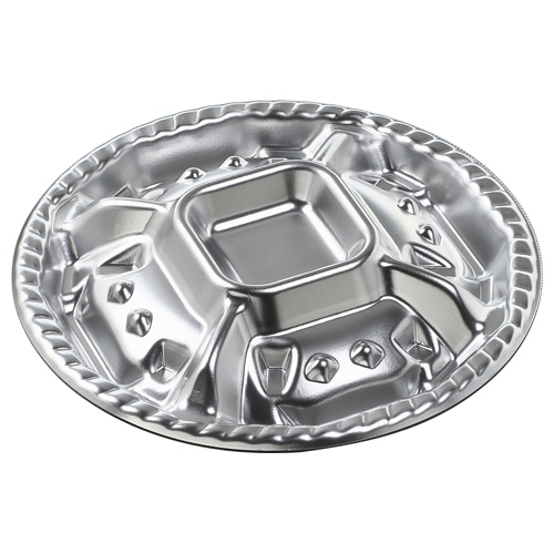 エフピコ オードブル容器 シェルトプラッター 本体 丸20 銀 25枚/袋(ご注文単位12袋)【直送品】