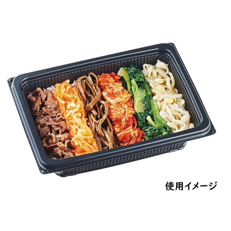 エフピコ 丼・お重容器 DLV角 19-14（47）MSD 本体 黒 50枚/袋