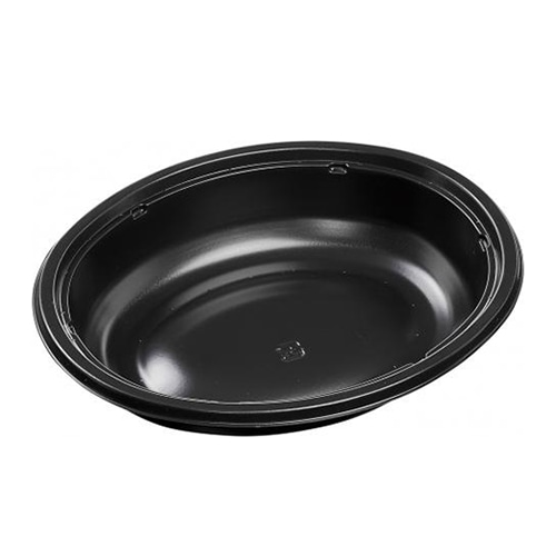 エフピコ 冷凍対応軽食容器 FTオーバル 20-16（40）1 耐寒黒 50枚/袋（ご注文単位16袋）【直送品】