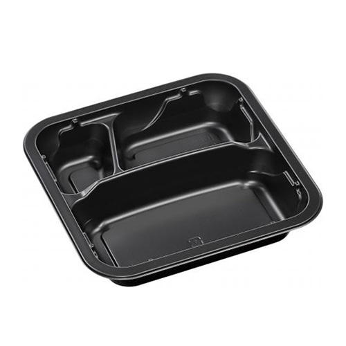 エフピコ 冷凍対応弁当容器 FT-TS 18-18-1（35） 耐寒黒 50枚/袋（ご注文単位12袋）【直送品】