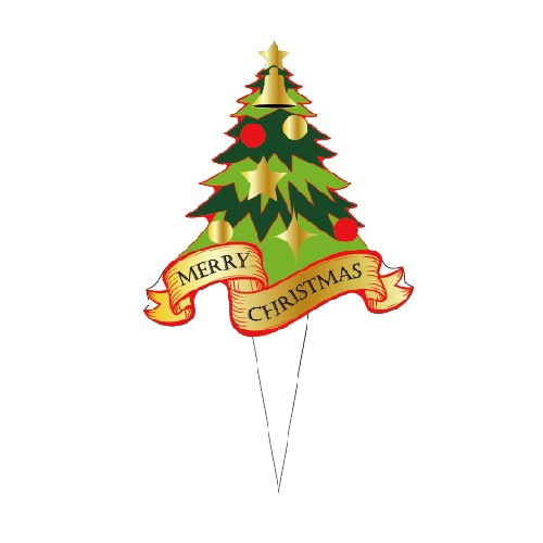 金久 ケーキピック プチポイント クリスマス もみの木 金箔 PXP-093 500枚/袋(ご注文単位1袋)【直送品】