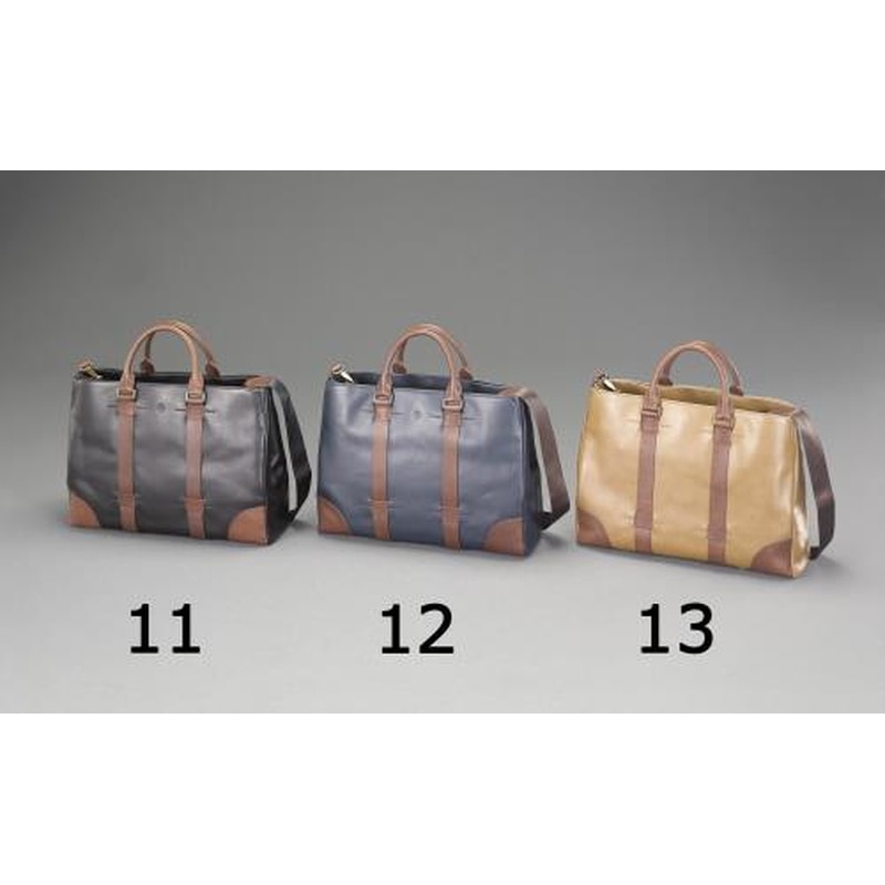 エスコ EA927BK-13 420x310x120mm高級トートバッグ(茶) 1個(ご注文単位1個)【直送品】