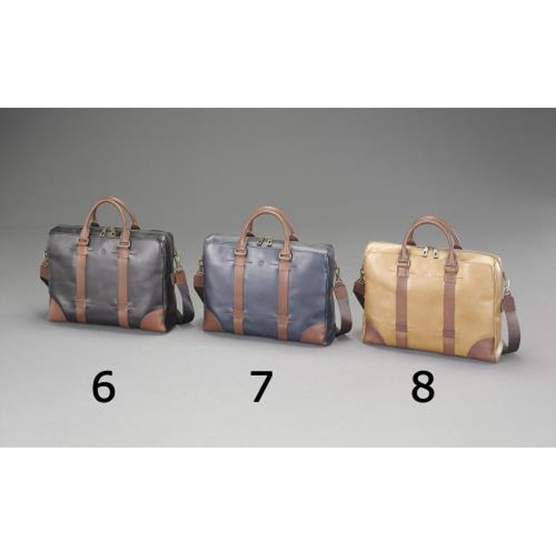 エスコ EA927BK-8 400x300x100mm高級ビジネスバッグ(茶) 1個(ご注文単位1個)【直送品】