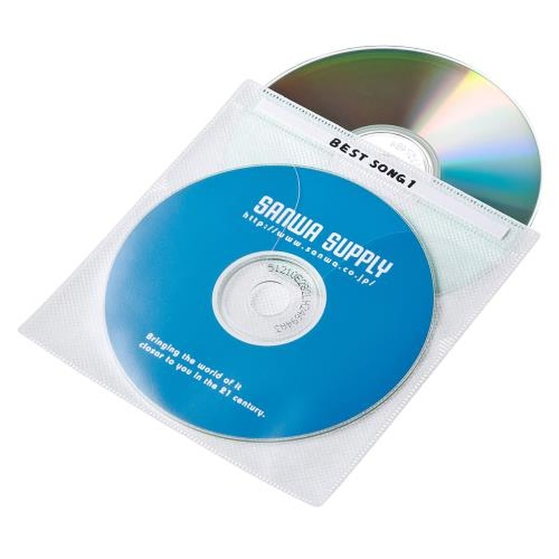 エスコ EA762EE-103 CD/DVD用不織布ケース(100枚収納/白) 1個(ご注文単位1個)【直送品】