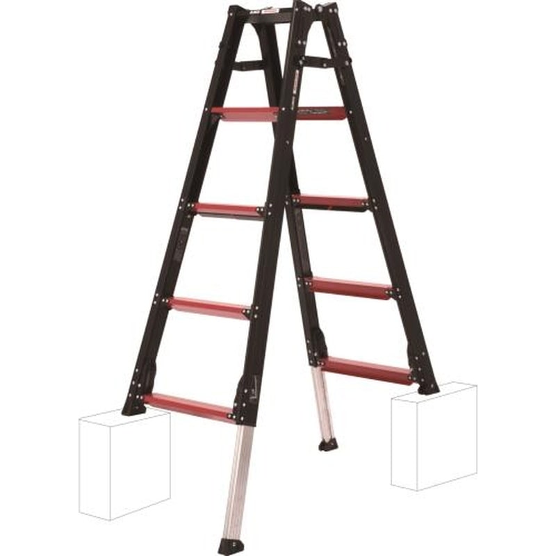 エスコ EA903A-2 1.69mはしご兼用脚立(ワイドステップ/伸縮脚) 1個(ご注文単位1個)【直送品】