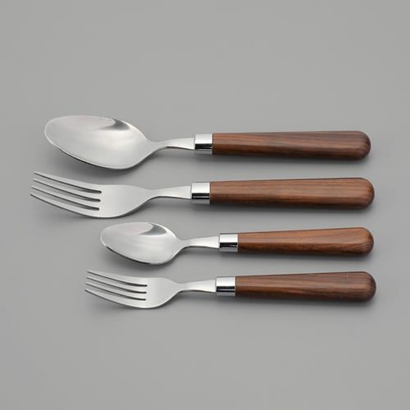 エスコ EA912WD-21 4本組フォーク&スプーンセット(ステンレス製) 1個(ご注文単位1個)【直送品】